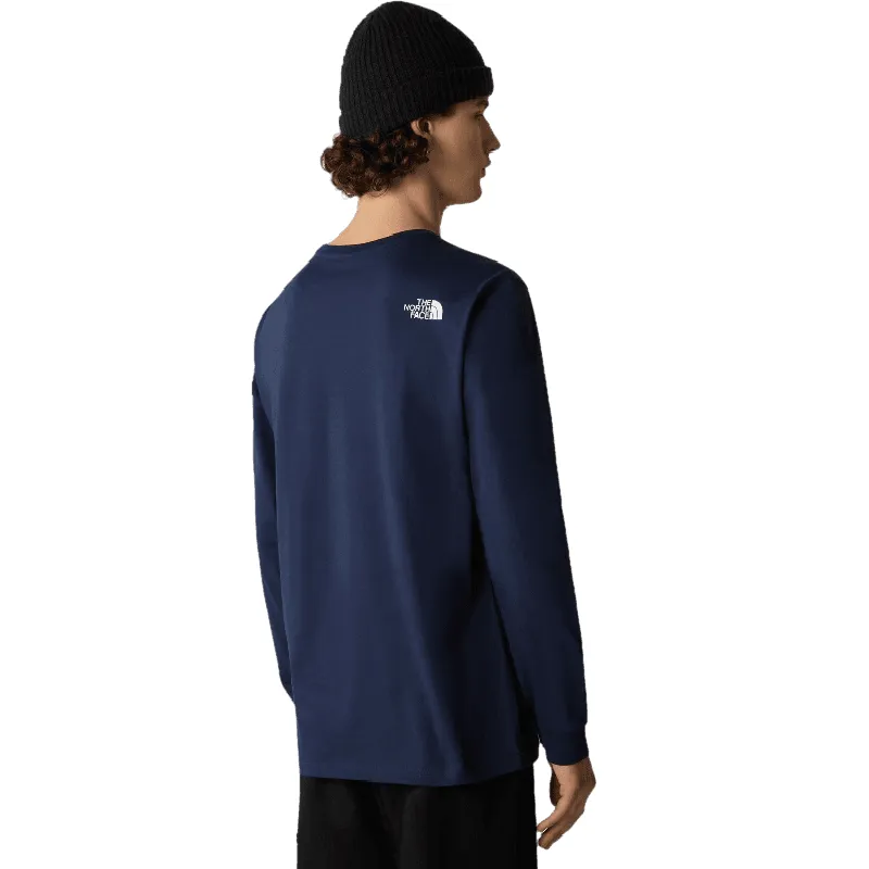 The North Face Simple Dome Men's Long Sleeve T-Shirt- Summit Navy