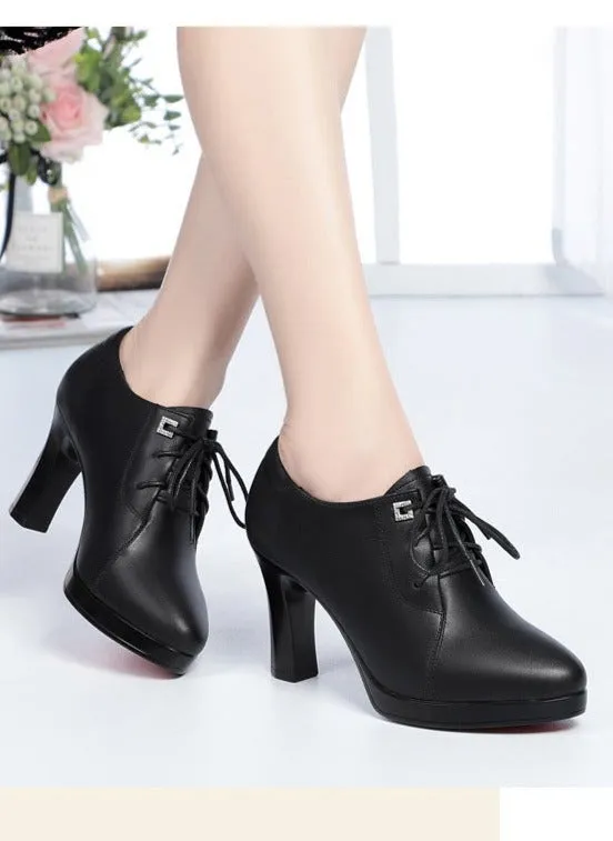 Toleet Heels Women 2023 Women Fashion High Quality Short Ankle Boots Lady Classic Brown Spring Autumn High Heel Boots Botas Mujer