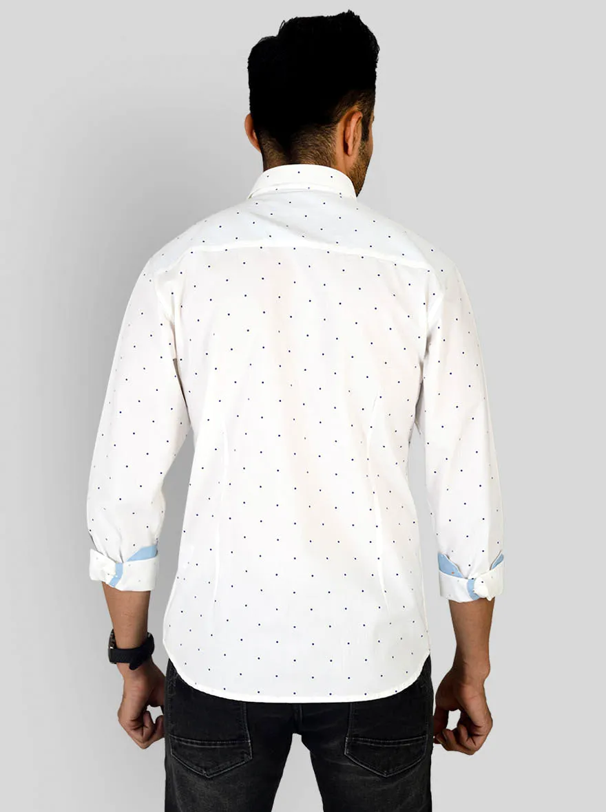 Vanilla White Solid Slim Fit Casual Shirt | Greenfibre