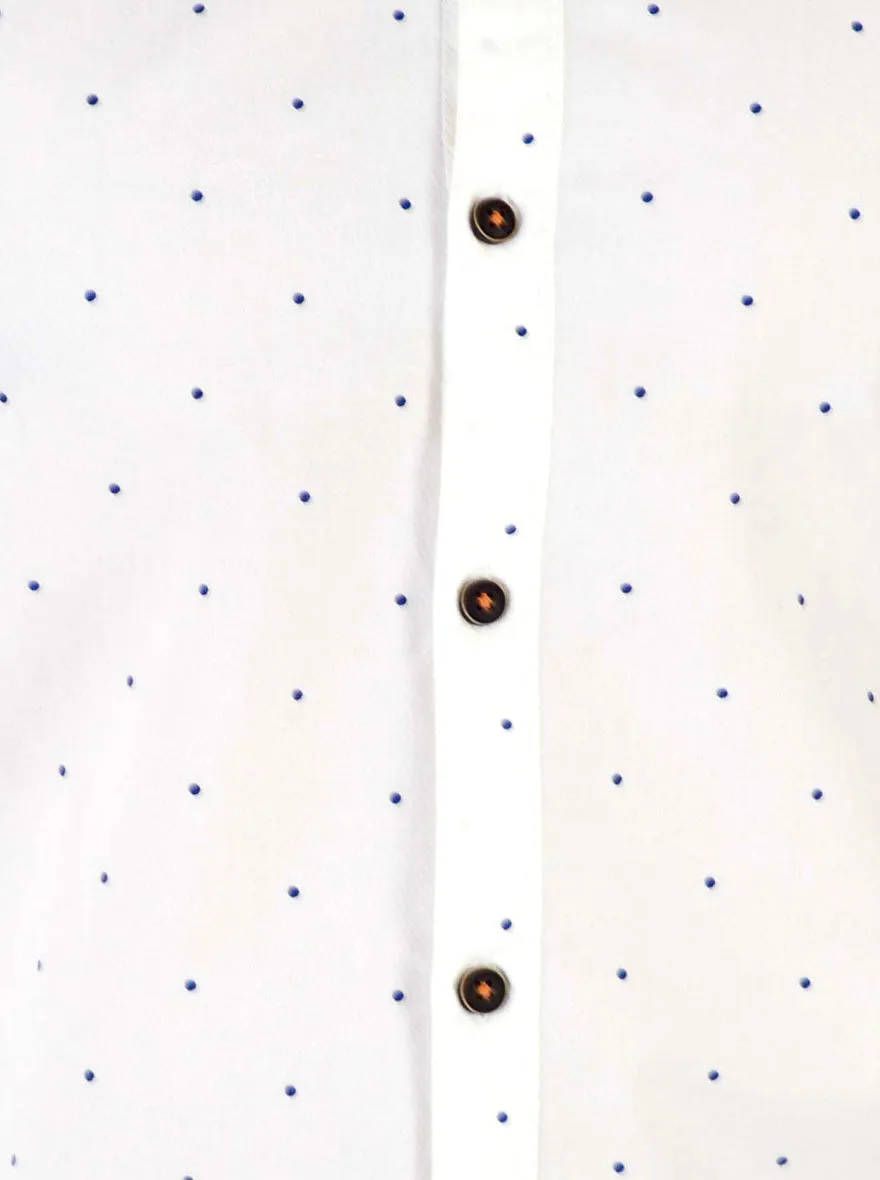 Vanilla White Solid Slim Fit Casual Shirt | Greenfibre