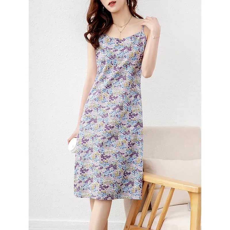 Versatile Floral Print Print Pastoral Dress
