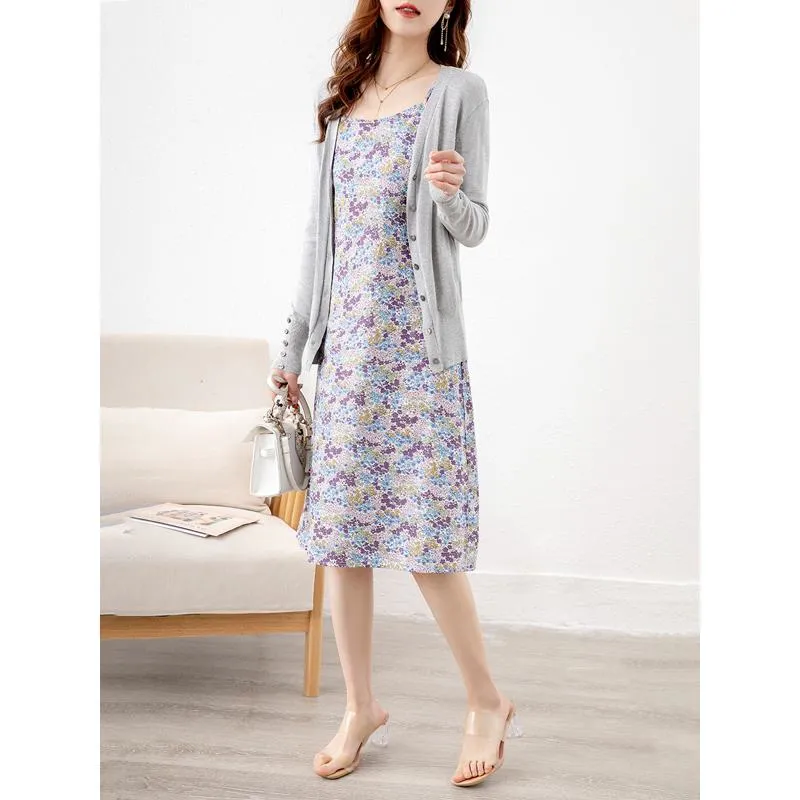 Versatile Floral Print Print Pastoral Dress