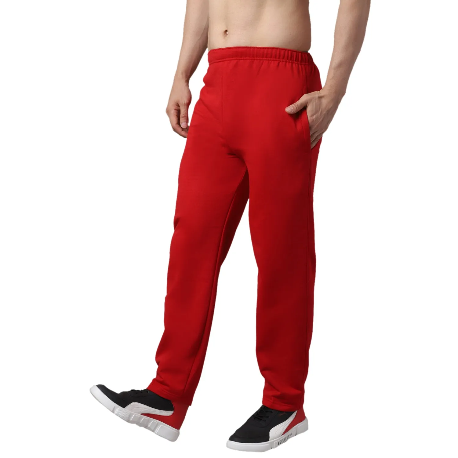 Vimal Jonney Fleece Regular-Fit Maroon Cotton Trackpant for Men