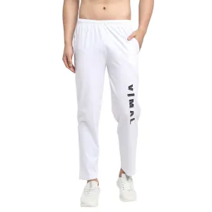 Vimal Jonney White Cotton Trackpant For Men's
