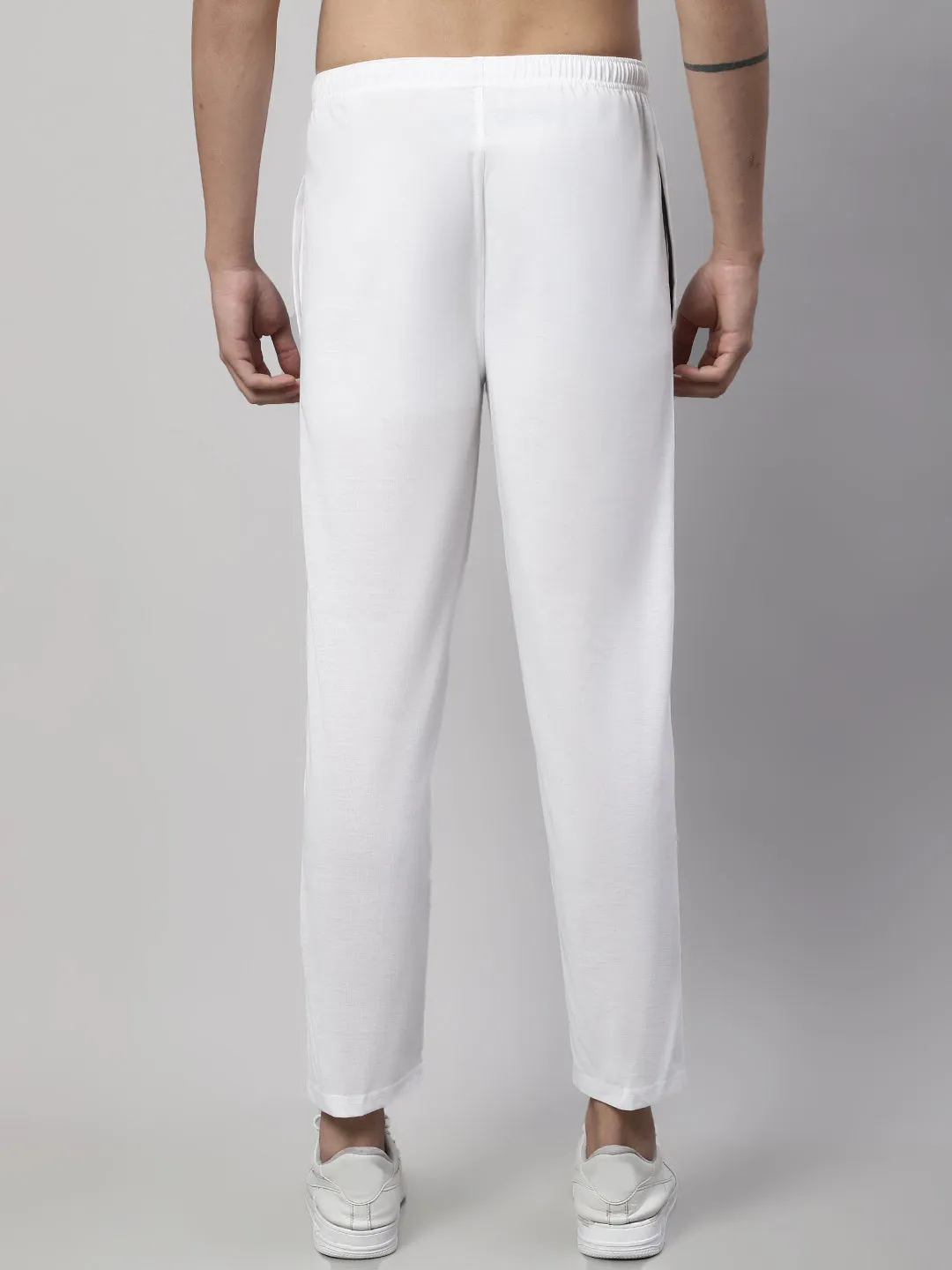 Vimal Jonney White Regular fit Cotton Trackpant for Men
