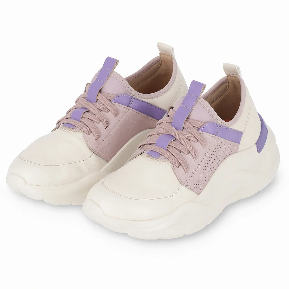 White & Lavender Sneakers for Women (939.003)