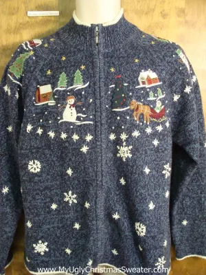 Winter Wonderland Snowflakes Tacky Bad Christmas Sweater