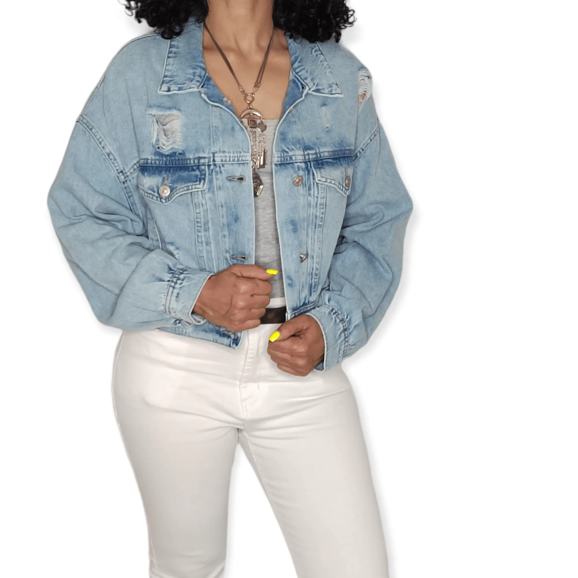 Women Jacket Jeans [2] - (light blue)