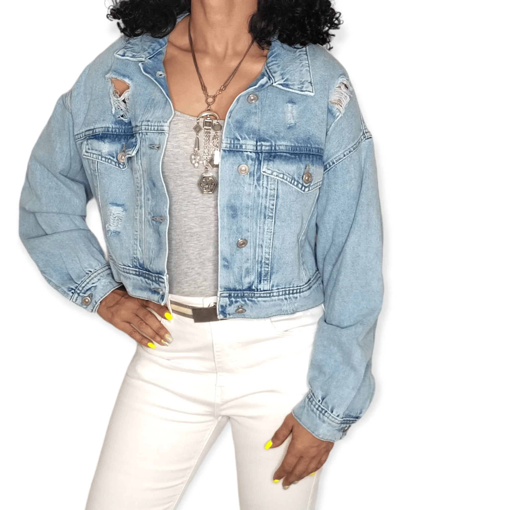 Women Jacket Jeans [2] - (light blue)