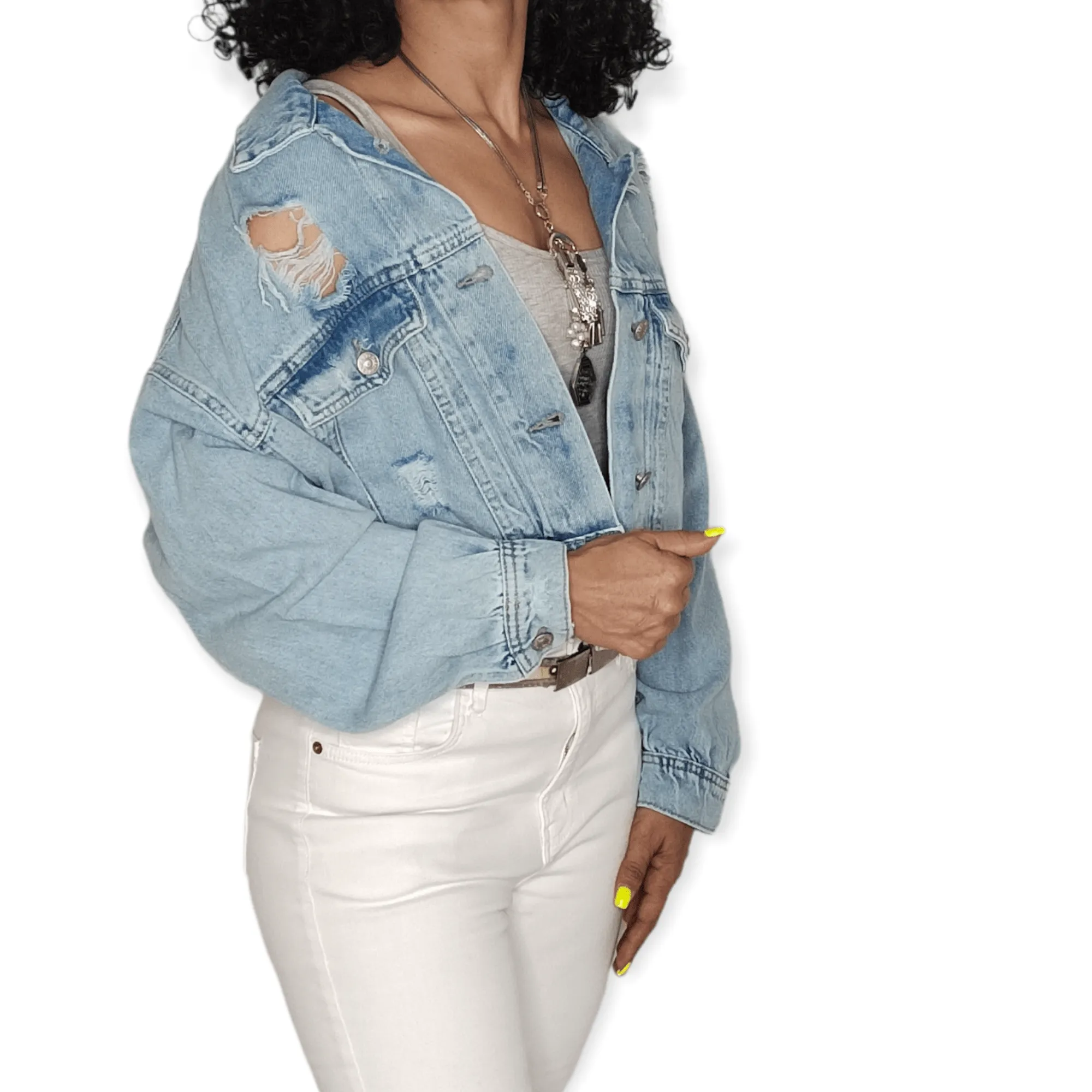 Women Jacket Jeans [2] - (light blue)