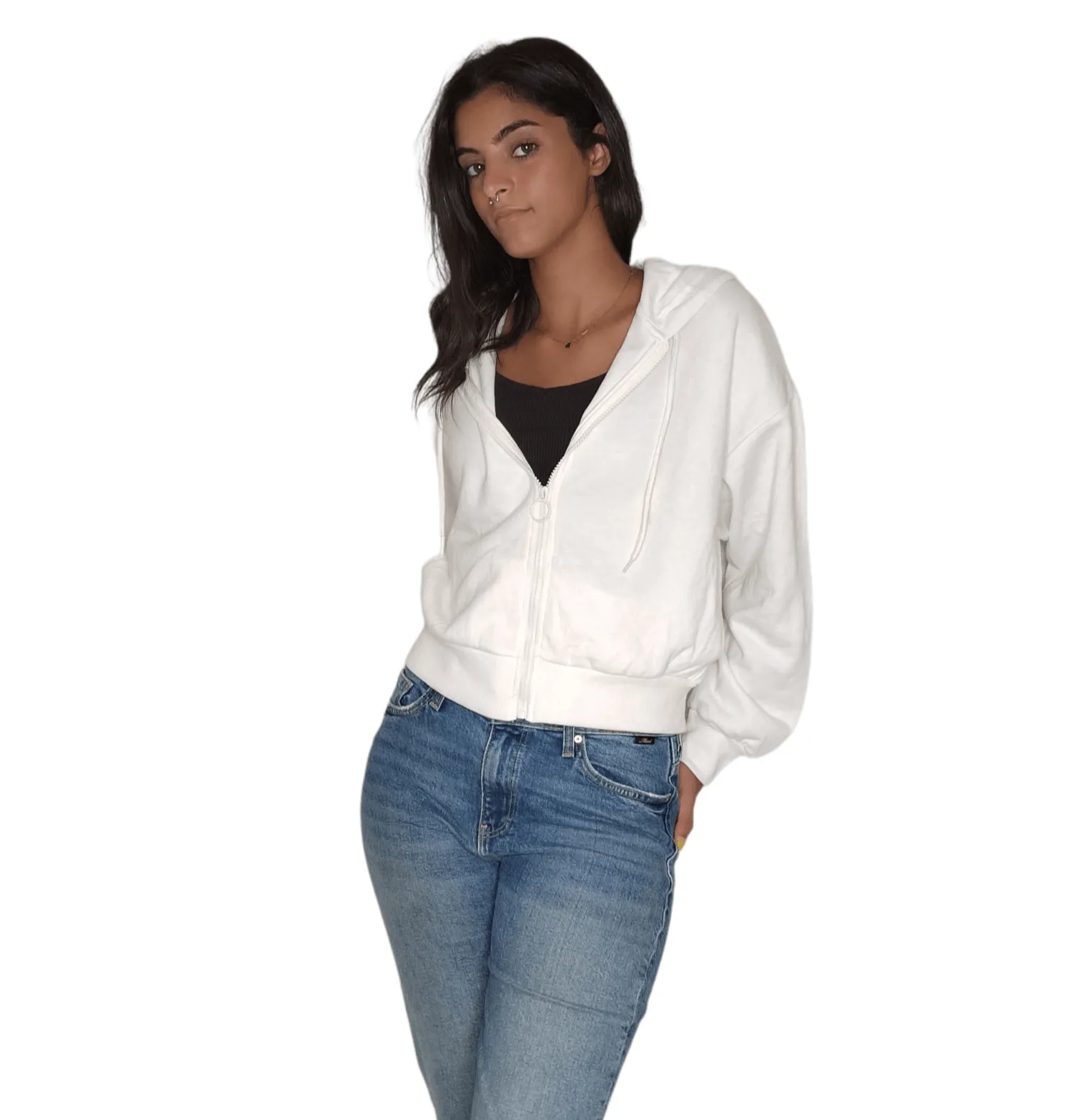 Women Melton Sweater - White