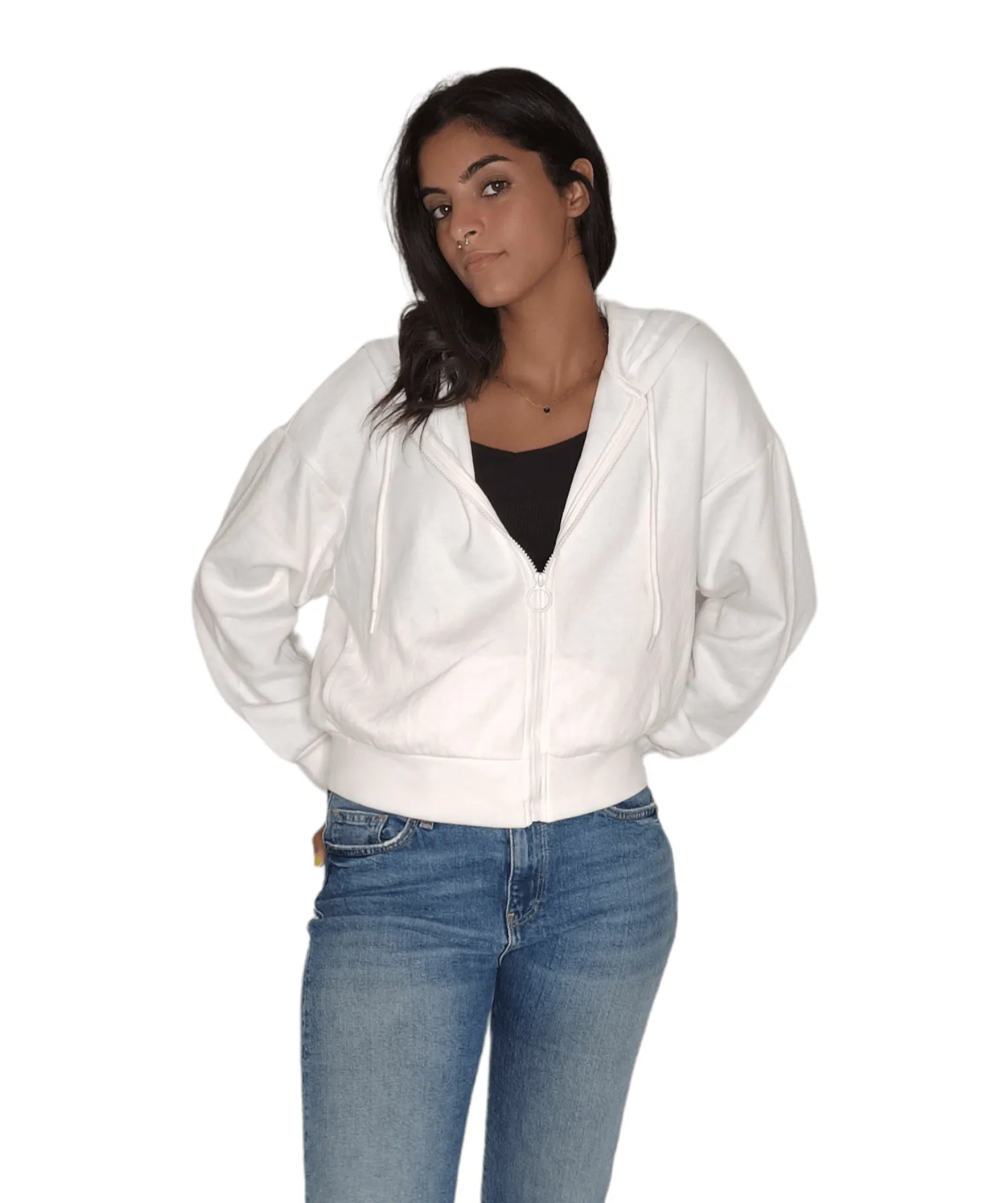 Women Melton Sweater - White