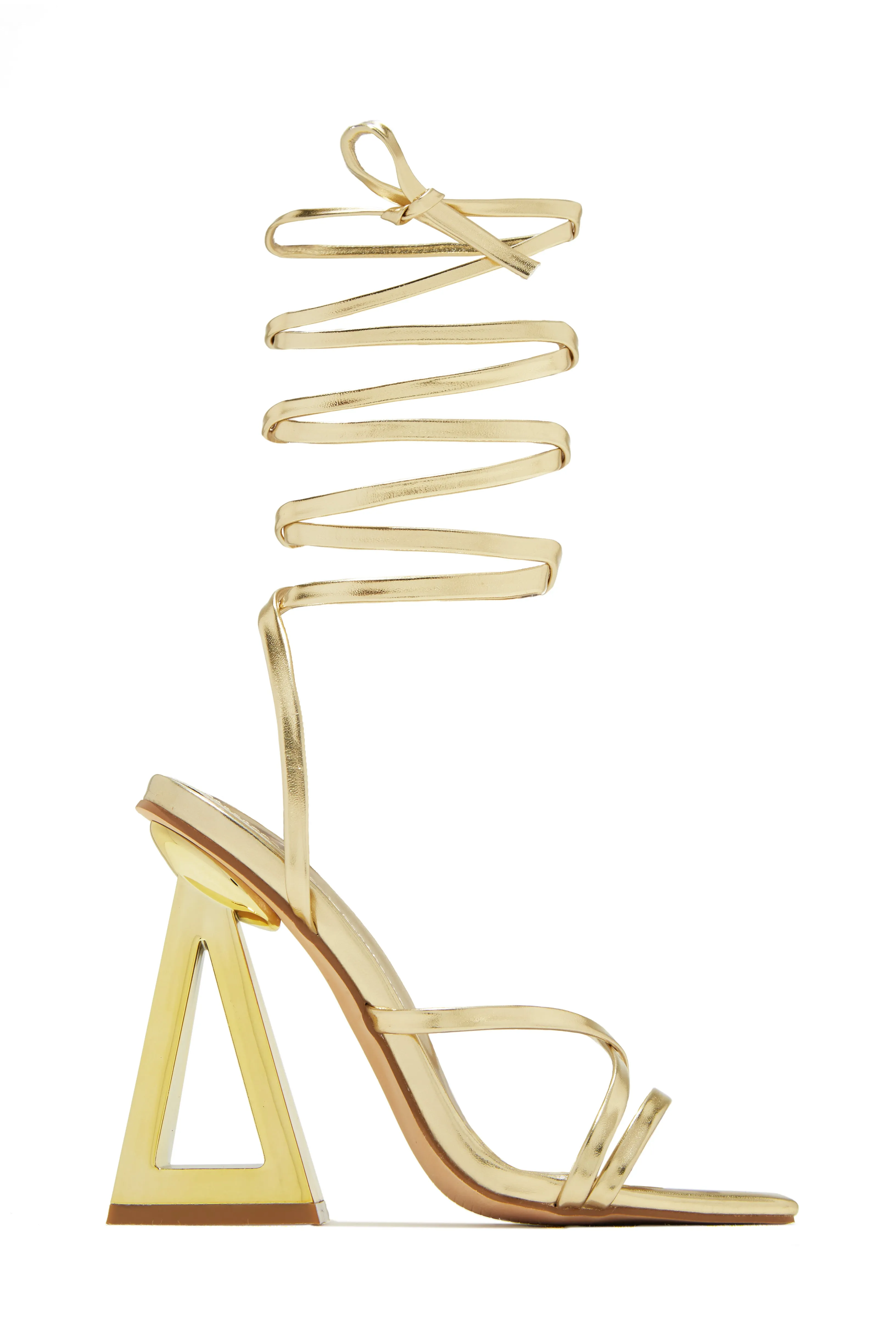 Zhuri Lace Up Block High Heels - Black