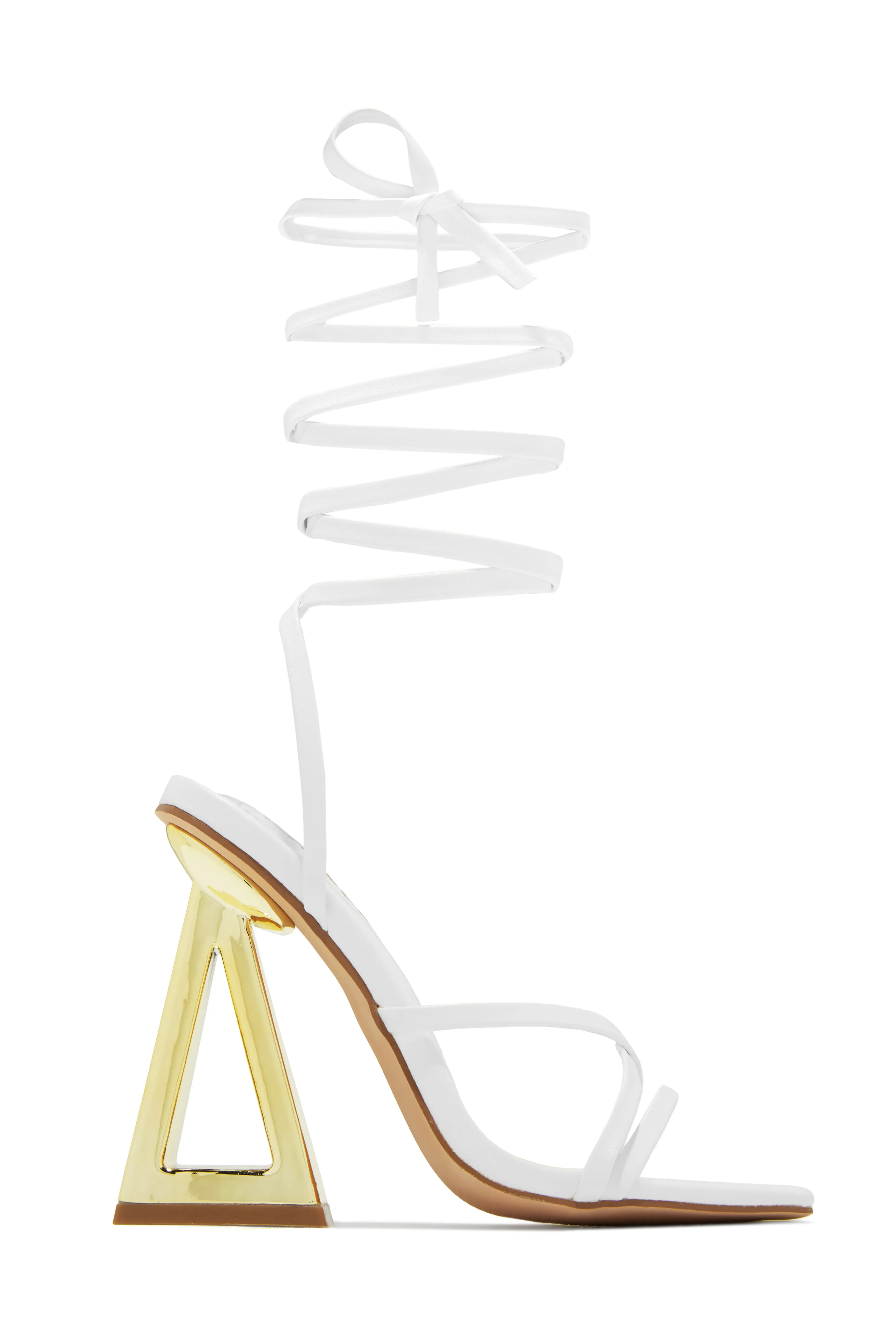 Zhuri Lace Up Block High Heels - Black